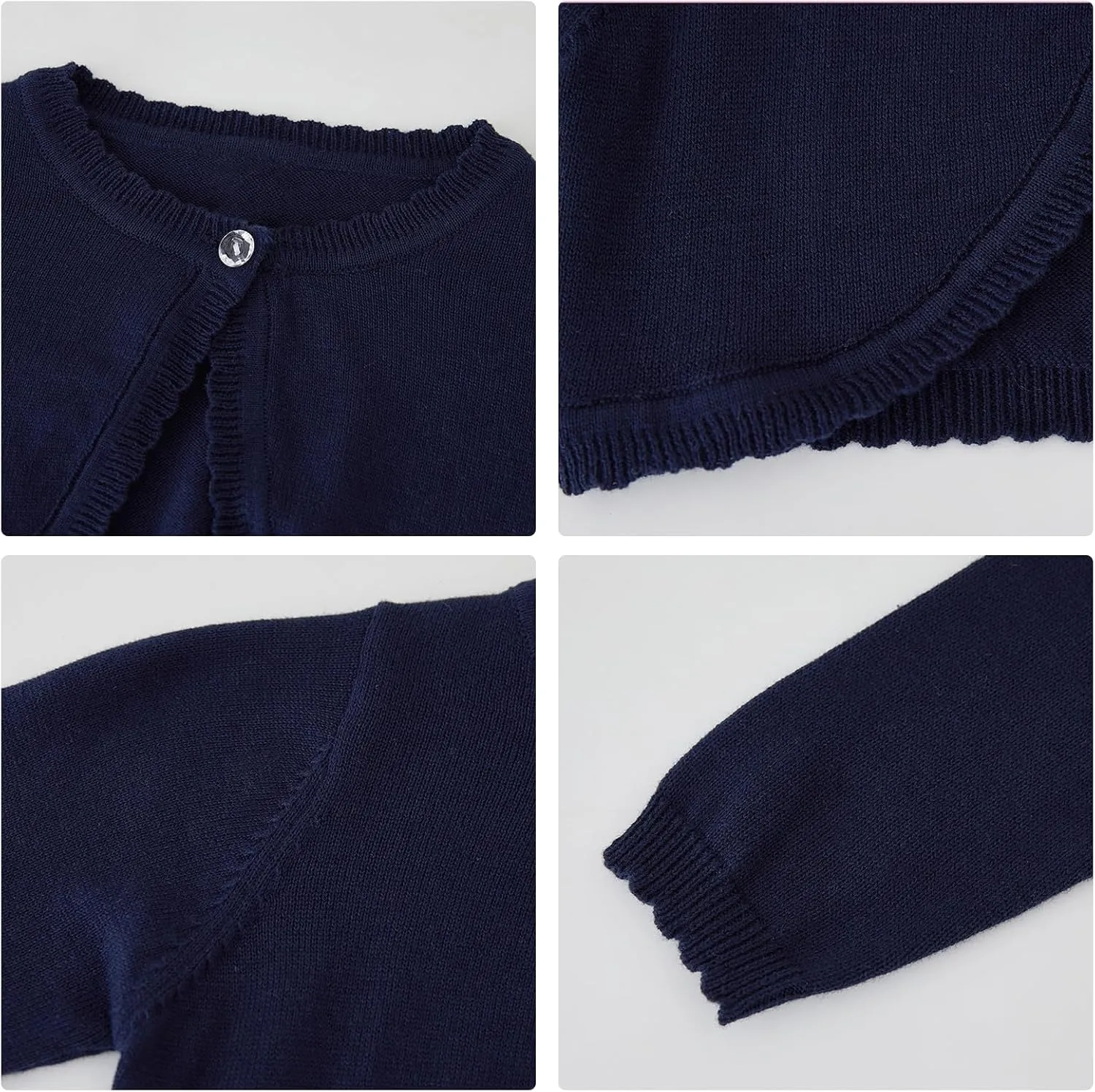 Miipat Toddler Girls Cardigan Long Sleeve Bolero Shrug Kids Knit Sweater Cover Up Button Closure Cropped Tops