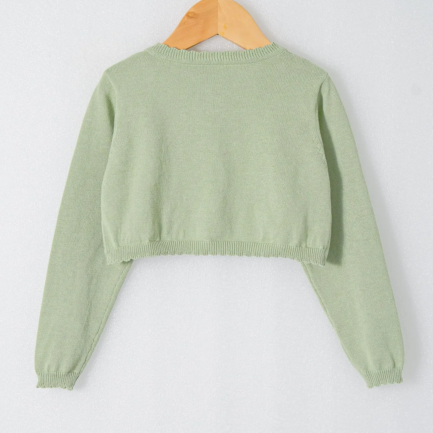 Miipat Toddler Girls Cardigan Long Sleeve Bolero Shrug Kids Knit Sweater Cover Up Button Closure Cropped Tops