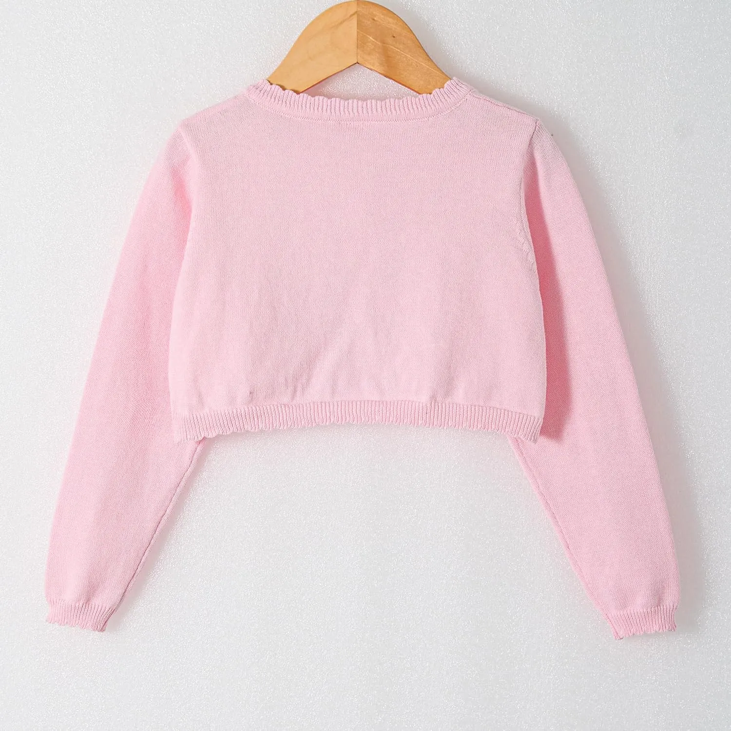 Miipat Toddler Girls Cardigan Long Sleeve Bolero Shrug Kids Knit Sweater Cover Up Button Closure Cropped Tops