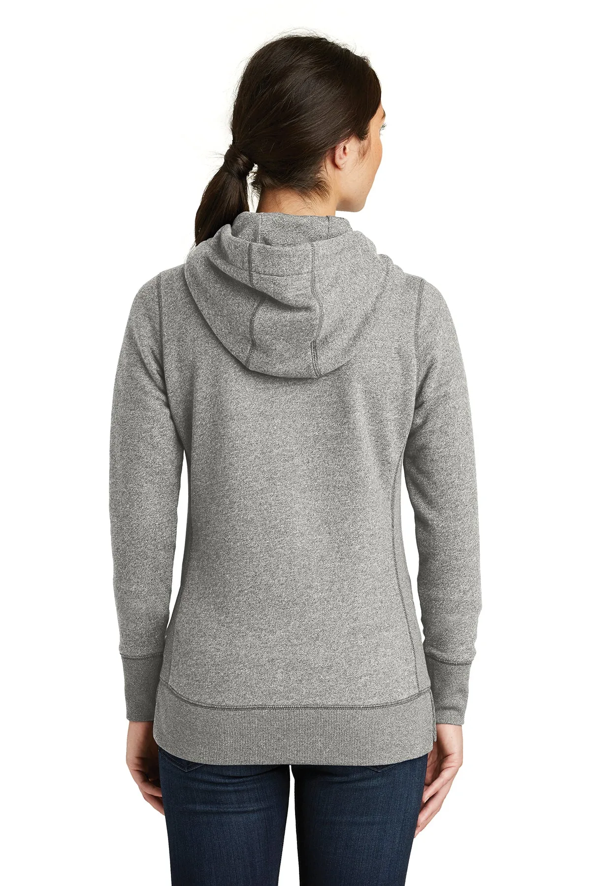 New Era Ladies French Terry Custom Zip Hoodies, Light Graphite Twist