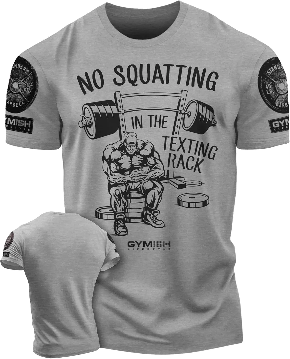 No Squatting in The Texting Rack Workout Motivation for Gym Men Tshirt