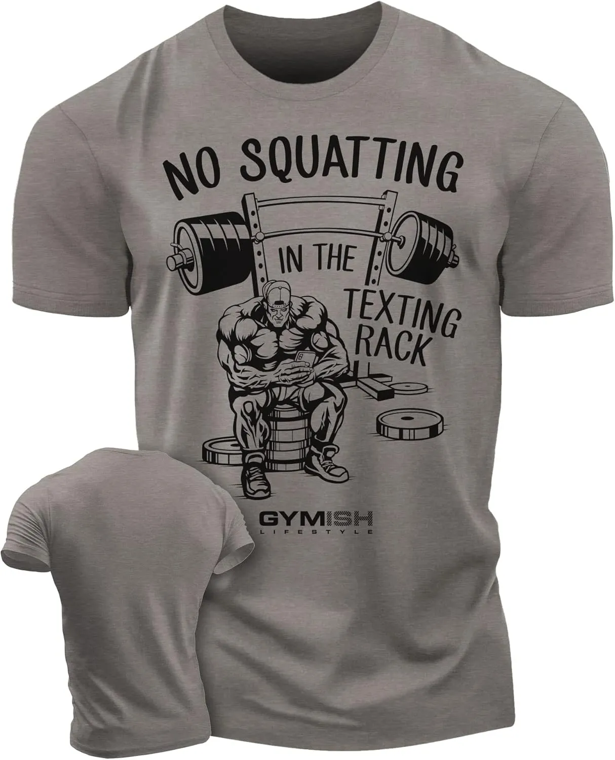 No Squatting in The Texting Rack Workout Motivation for Gym Men Tshirt