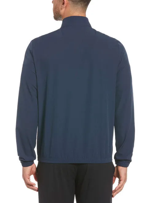 Original Penguin Mens Blocked 1/4 Zip Wind Shirt Jacket - BLACK IRIS