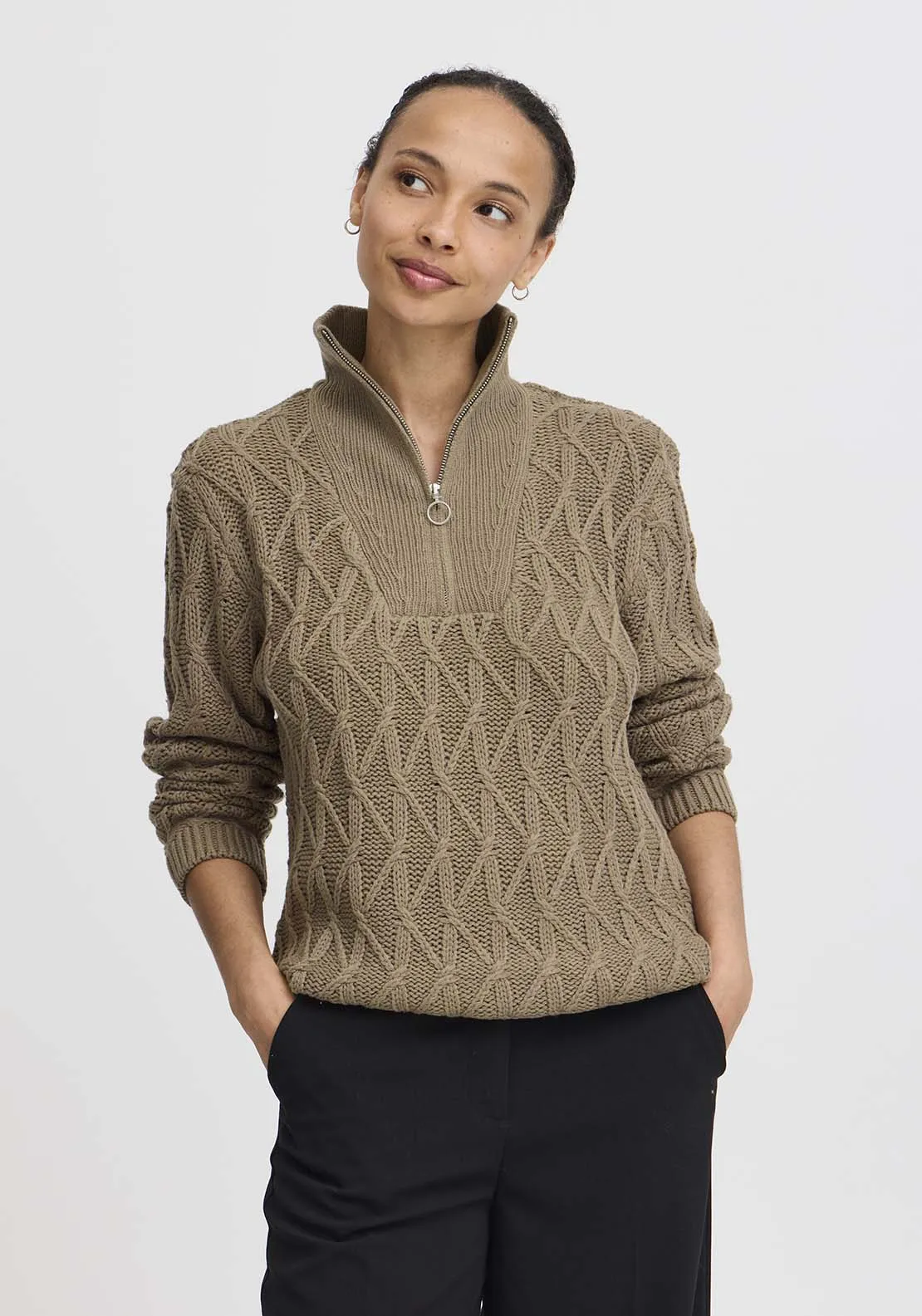 Otinka Half Zip Jumper - Walnut