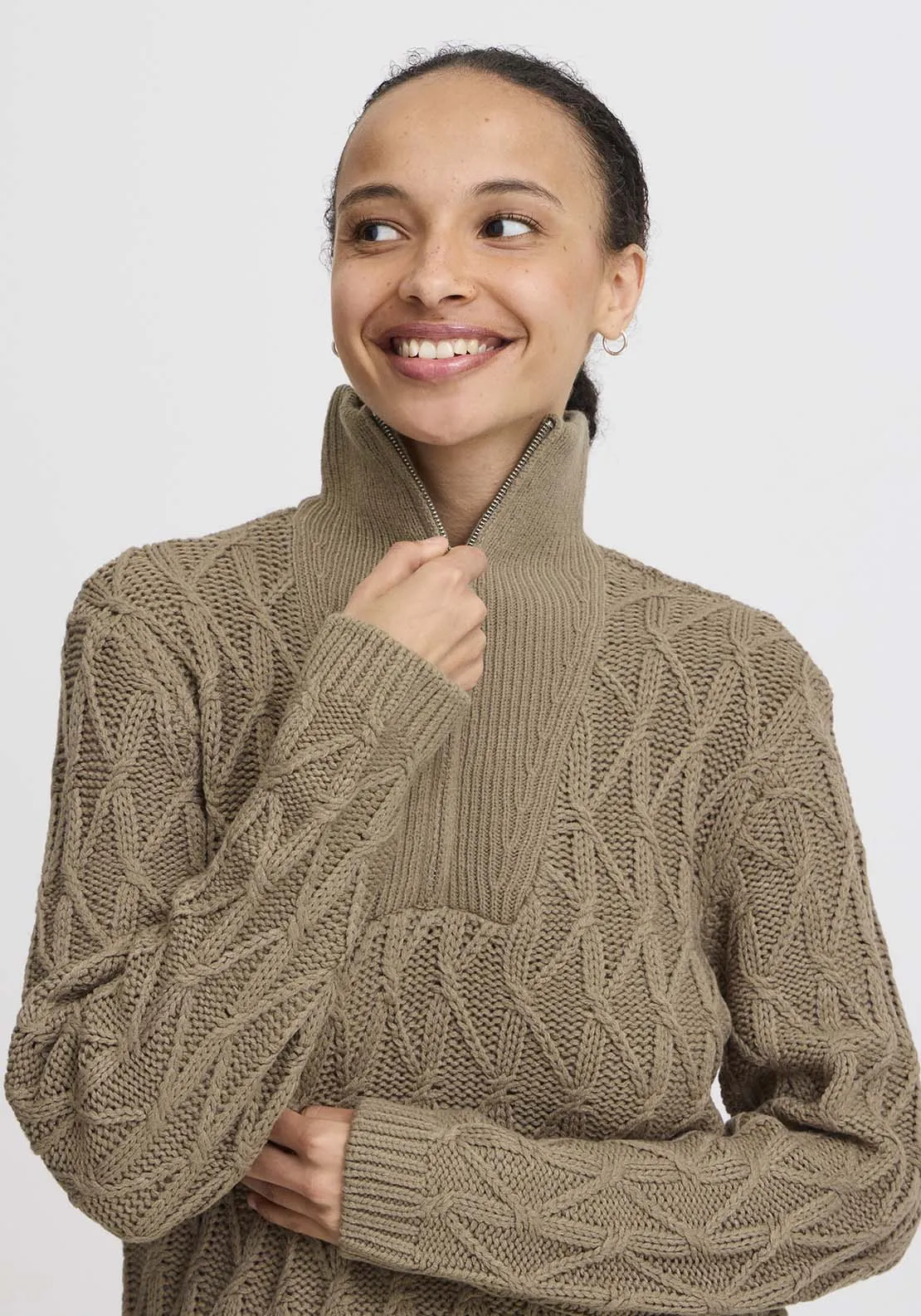 Otinka Half Zip Jumper - Walnut