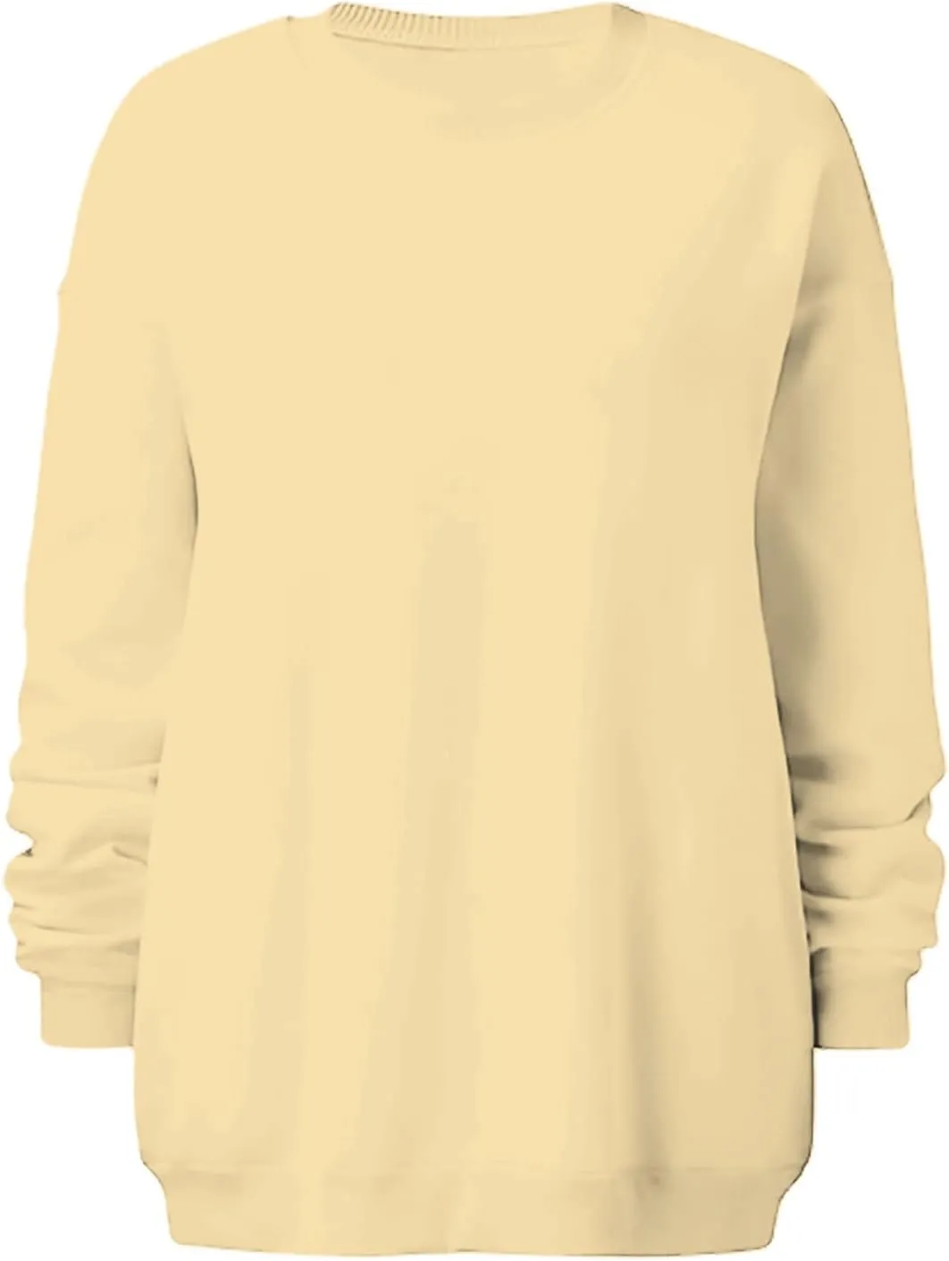 Oversized Crewneck Sweatshirt Women Trendy y2k Clothes Teen Girls Long Sleeve Drop Shoulder Pullover Fleece Sweatshirts
