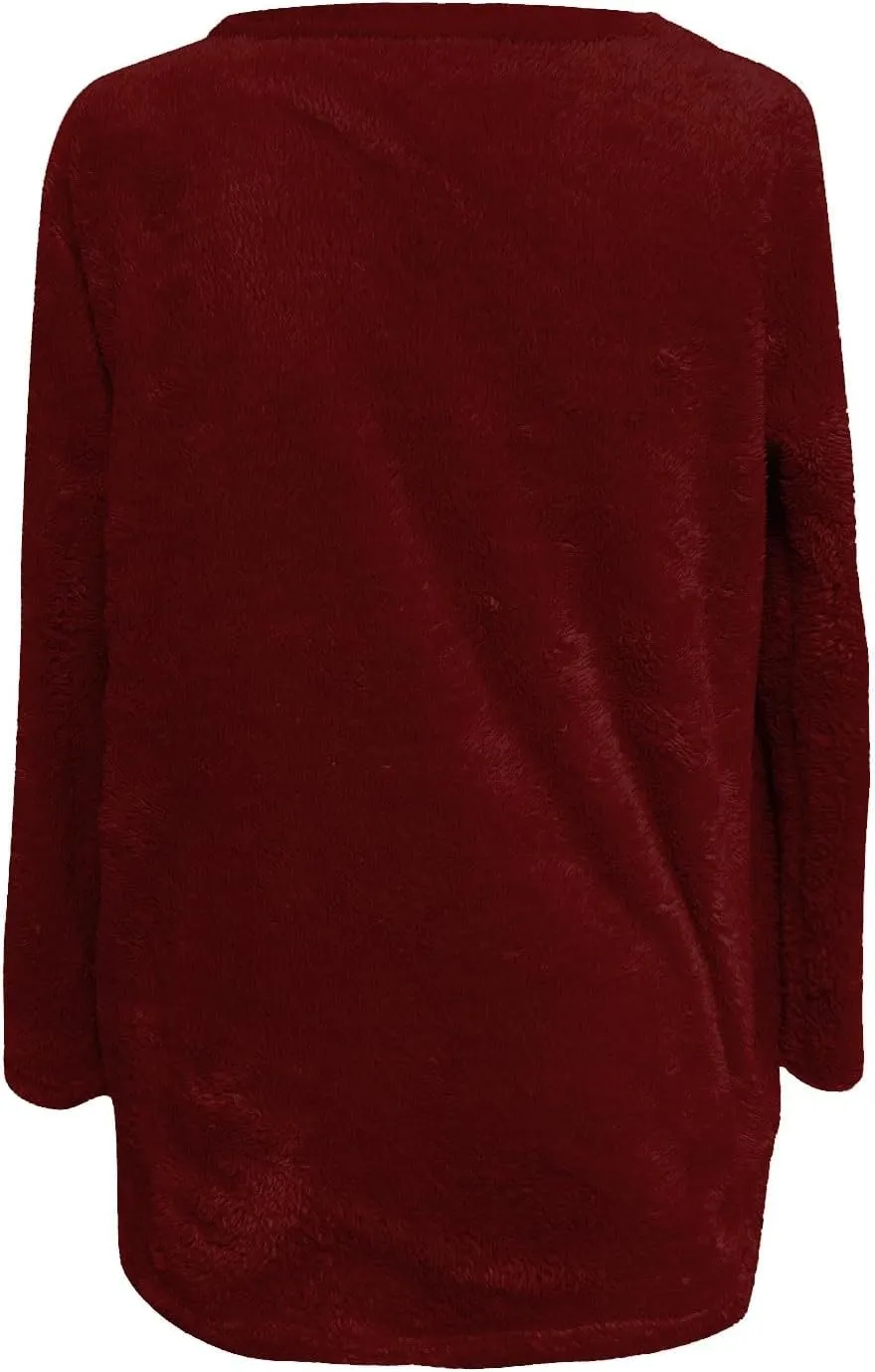 Oversized Fuzzy Fleece Sweatshirts for Women Fashion 2025 Parka Warm Outerwear Letter Print Loungewear with Pockets