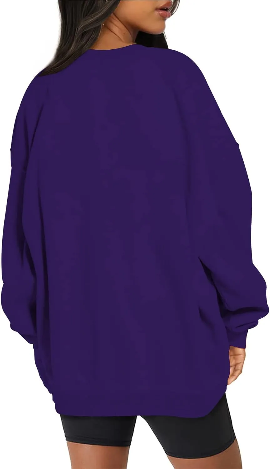 Oversized Long Sleeve Sweatshirts For Women 2023 Fall Fashion Crewneck Sweatshirt Solid Casual Loose Pullover Tops