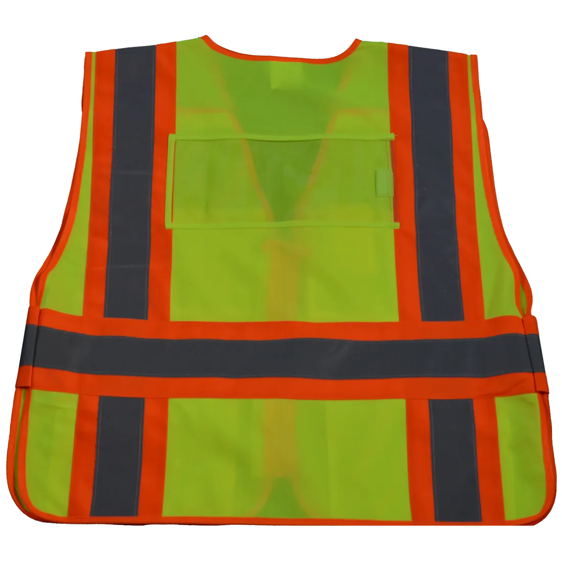 Petra Roc ANSI Class 2 Two Tone Expandable 5-Point Breakaway Public Safety Vest with Clear PVC Pocket on Back