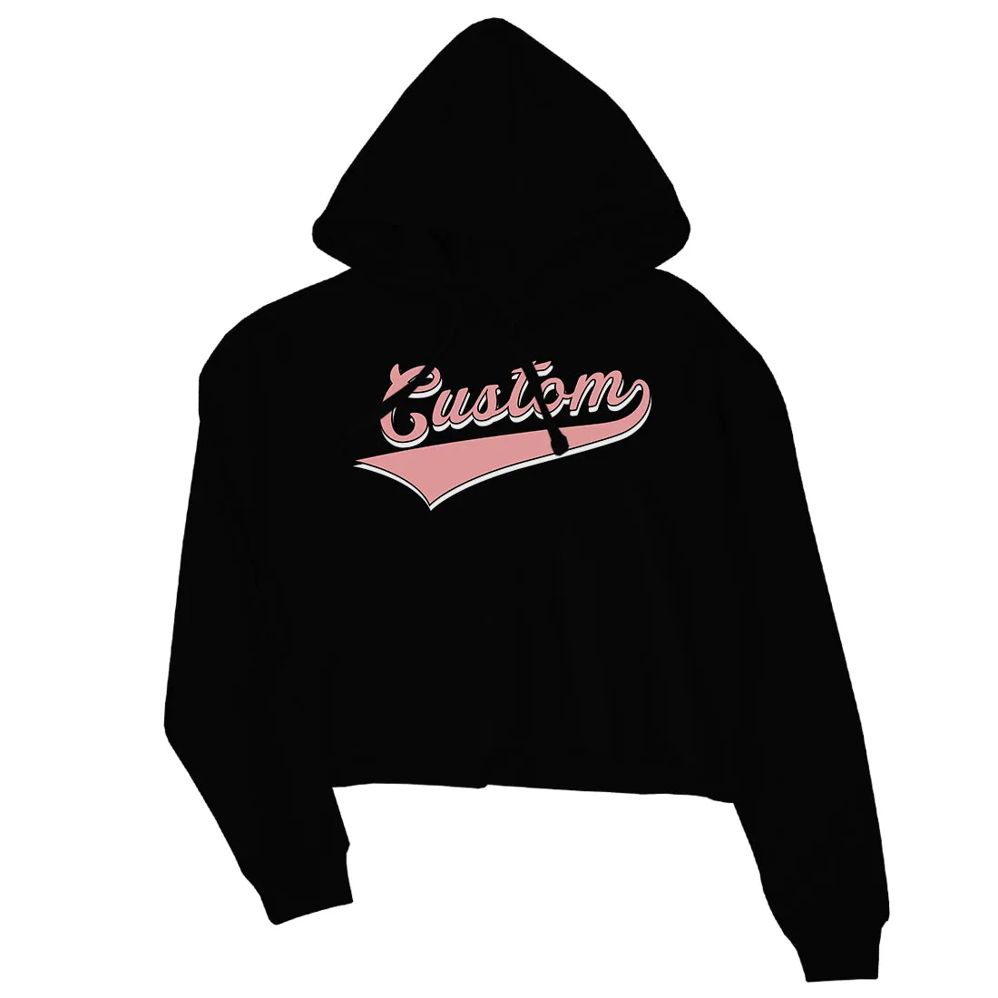 Pink College Swoosh Womens Custom Crop Hoodie Awesome Creative Gift