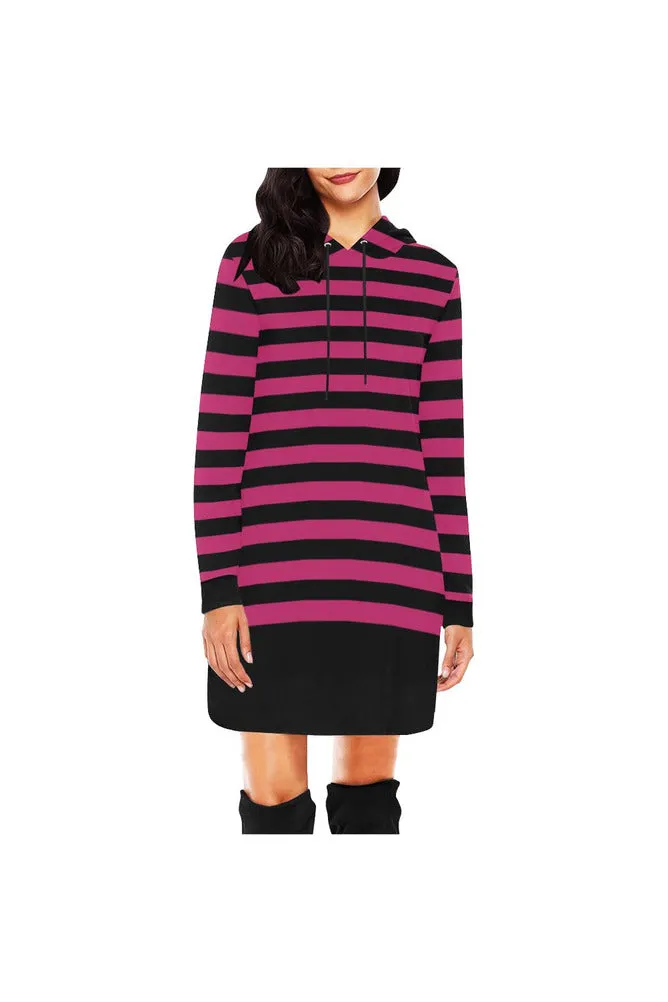 Pink Stripe H27 - HOOD All Over Print Hoodie Mini Dress (Model H27)