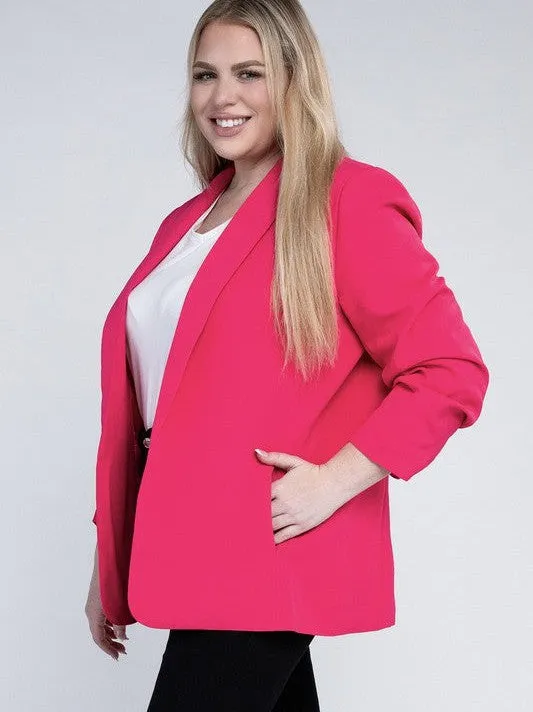 Plus Wardrobe Essential Shawl Lapel Blazer