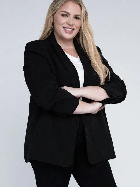 Plus Wardrobe Essential Shawl Lapel Blazer