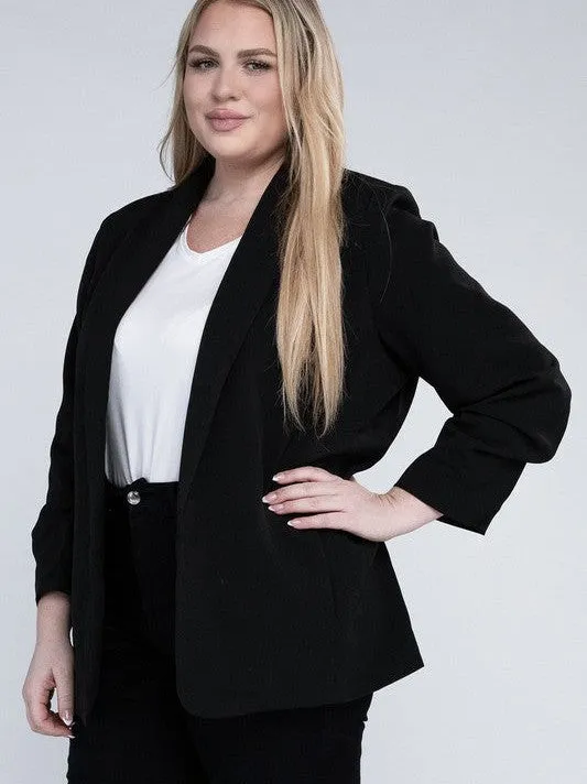 Plus Wardrobe Essential Shawl Lapel Blazer
