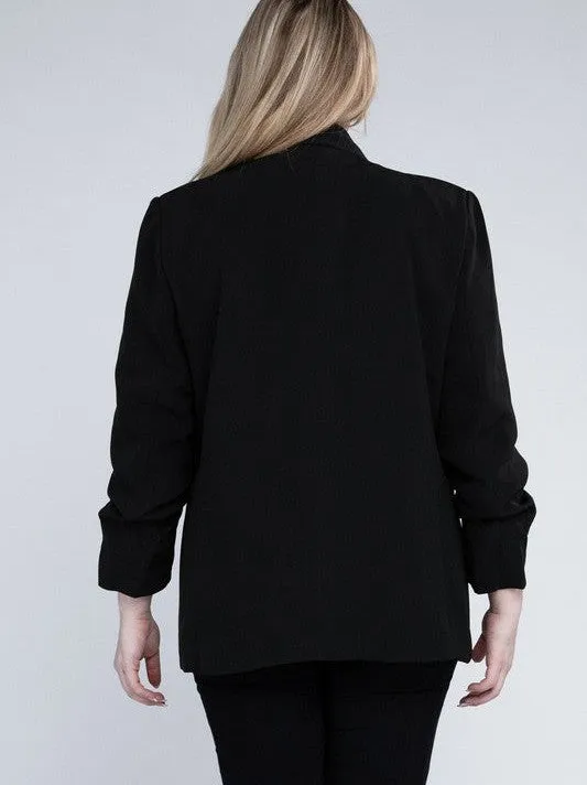 Plus Wardrobe Essential Shawl Lapel Blazer