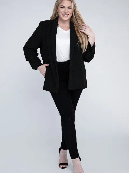 Plus Wardrobe Essential Shawl Lapel Blazer