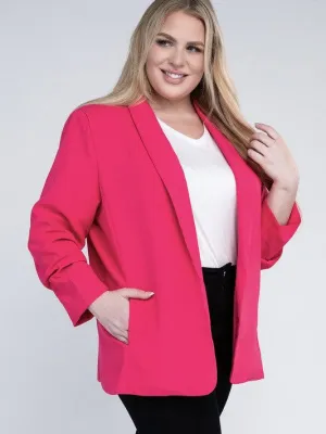 Plus Wardrobe Essential Shawl Lapel Blazer