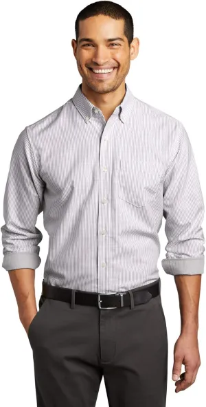 Port Authority Men's SuperPro Oxford Stripe Button-Down Shirt