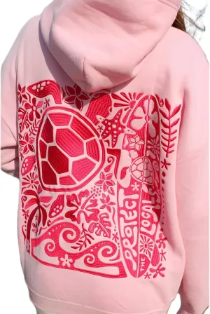 Preppy Embroidered Flower Hoodies for Teen Girl Women Y2K Back Graphic Printed Oversized Pullover Hooded Sweatshirts