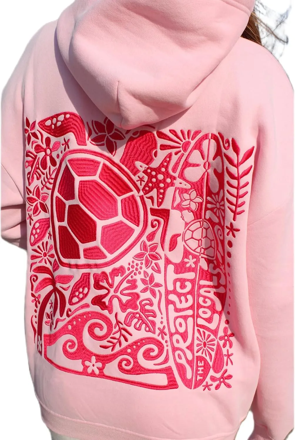 Preppy Embroidered Flower Hoodies for Teen Girl Women Y2K Back Graphic Printed Oversized Pullover Hooded Sweatshirts