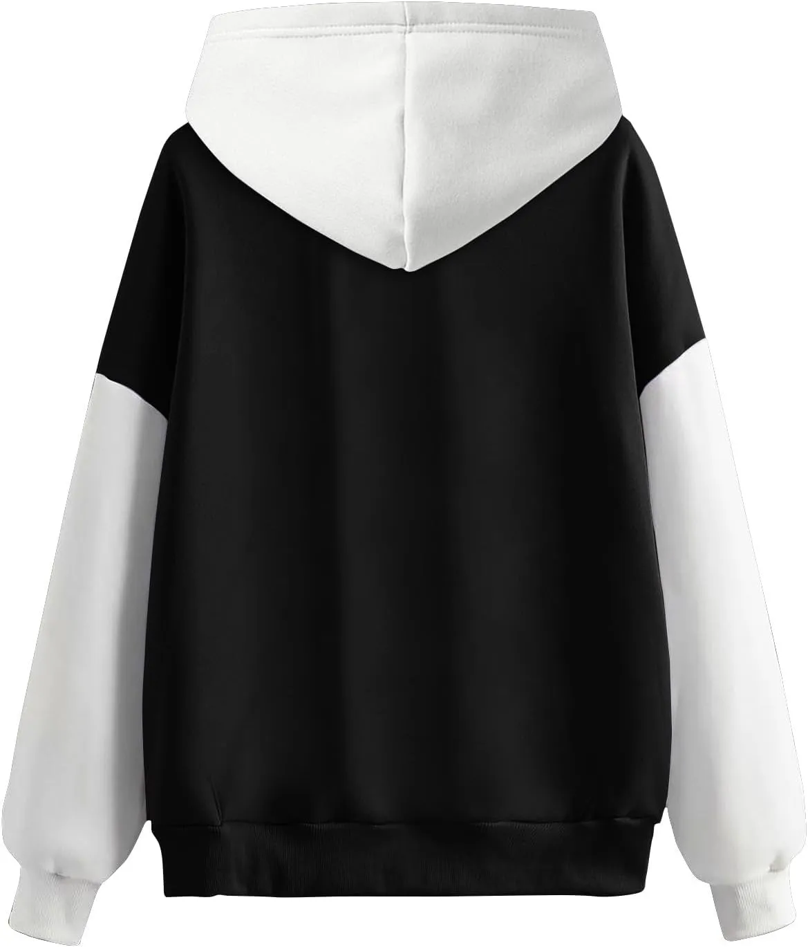 Pullover Casual Color Block Sweatshirts For Men Midweight Loose Drawstring Hooded Sweatshirt With Pocket