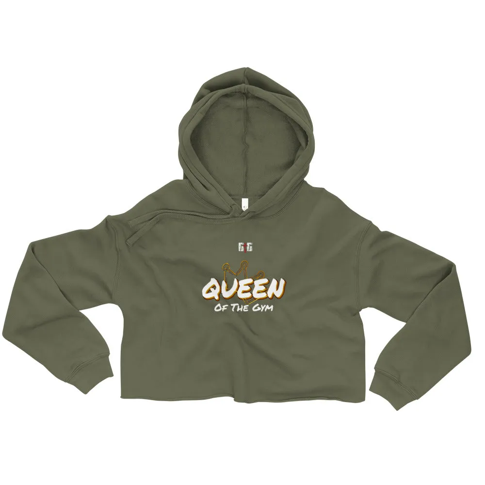 Queen of the Gym Ladies Crop Hoodies