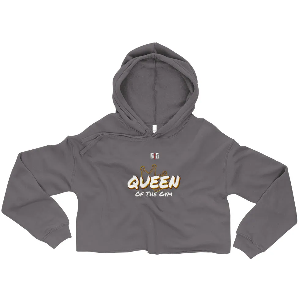Queen of the Gym Ladies Crop Hoodies