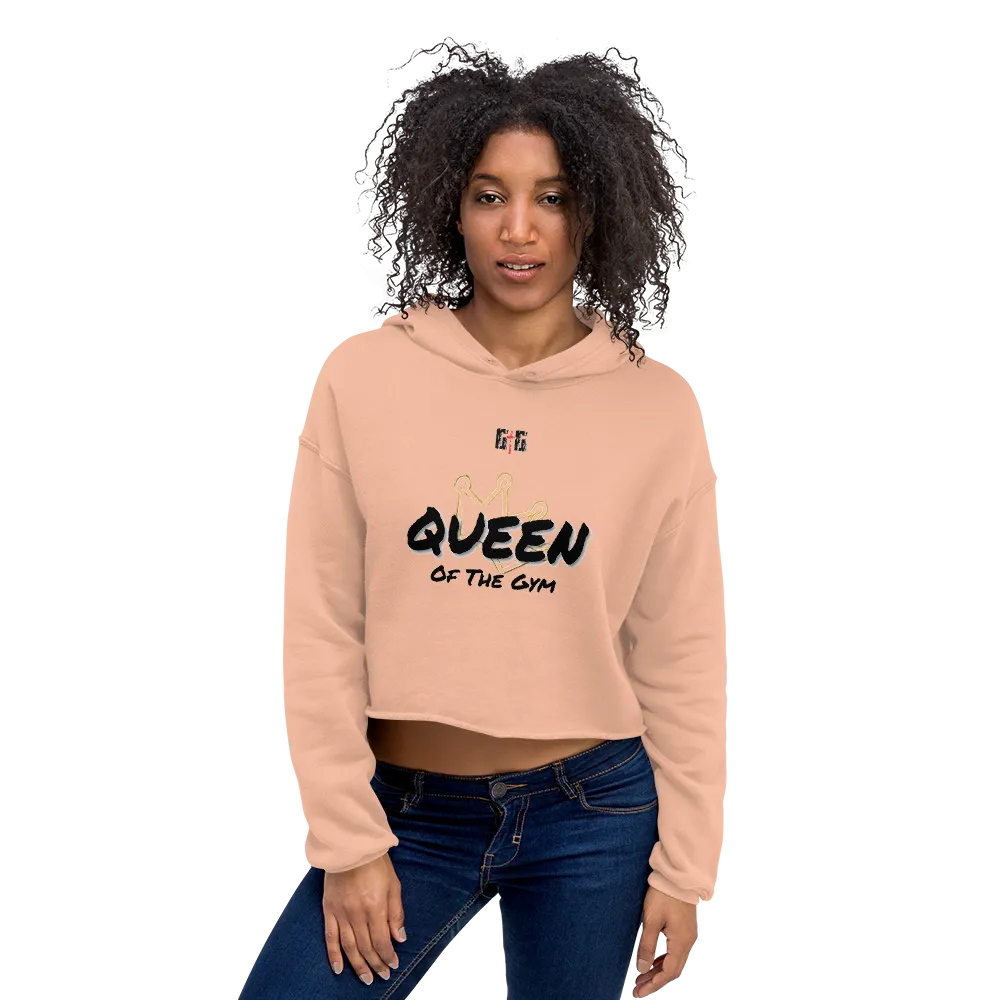 Queen of the Gym Ladies Crop Hoodies