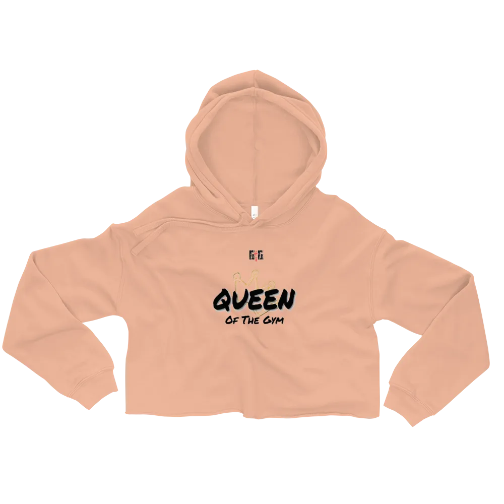 Queen of the Gym Ladies Crop Hoodies