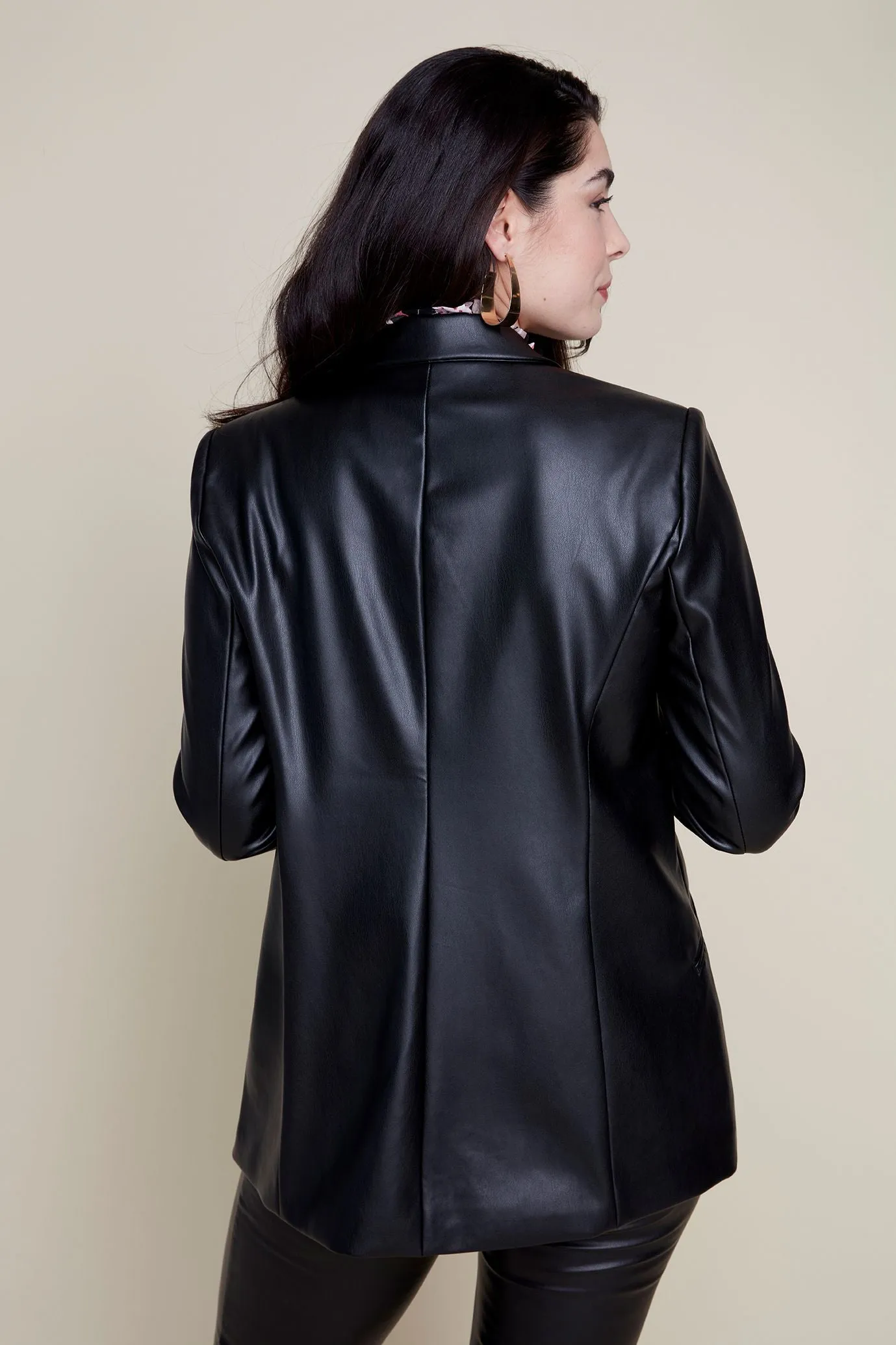 R. 3871L Vegan Leather Blazer