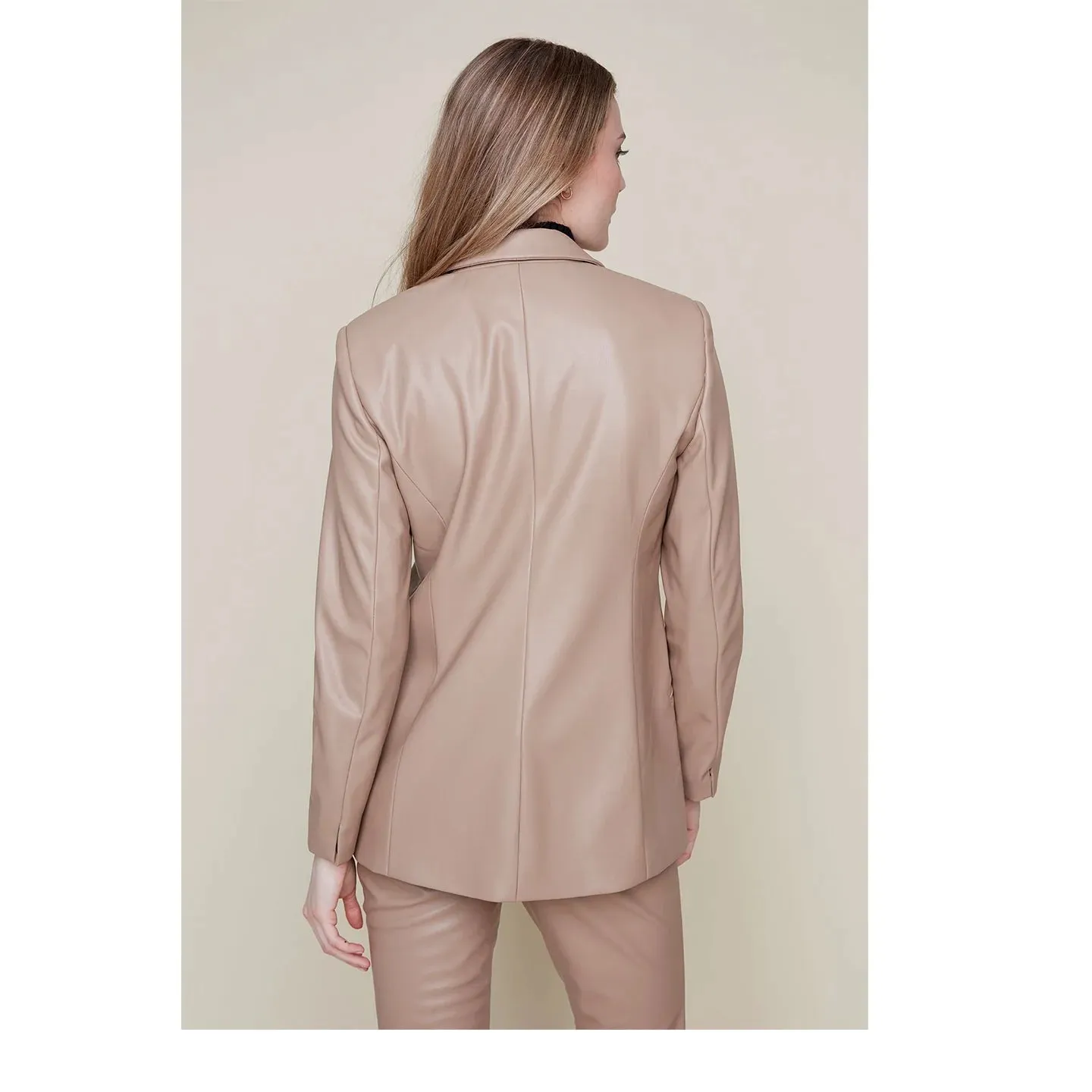 R. 3871L Vegan Leather Blazer