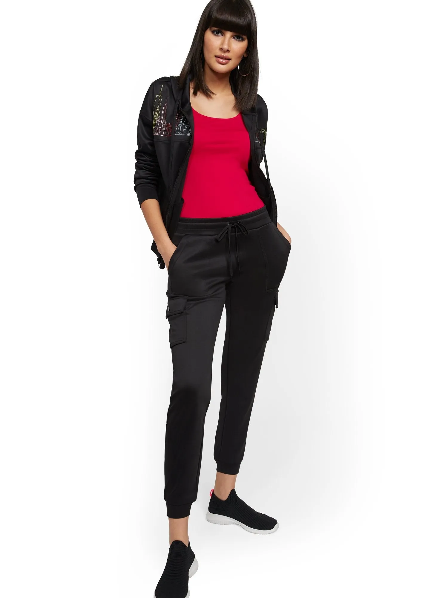 Rainbow Skyline Zip-Front Hooded Jacket