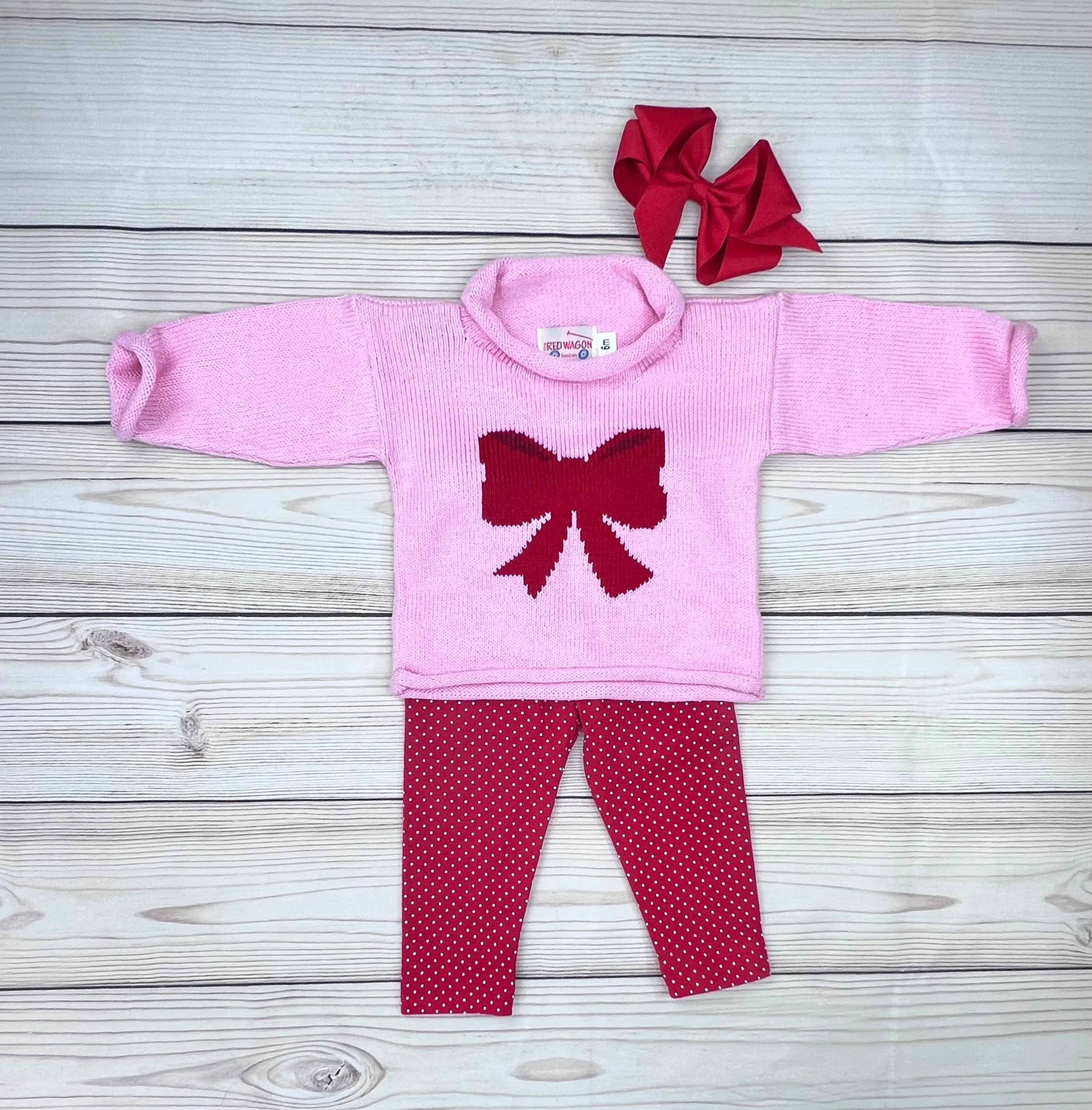 Red Pin Dot Leggings
