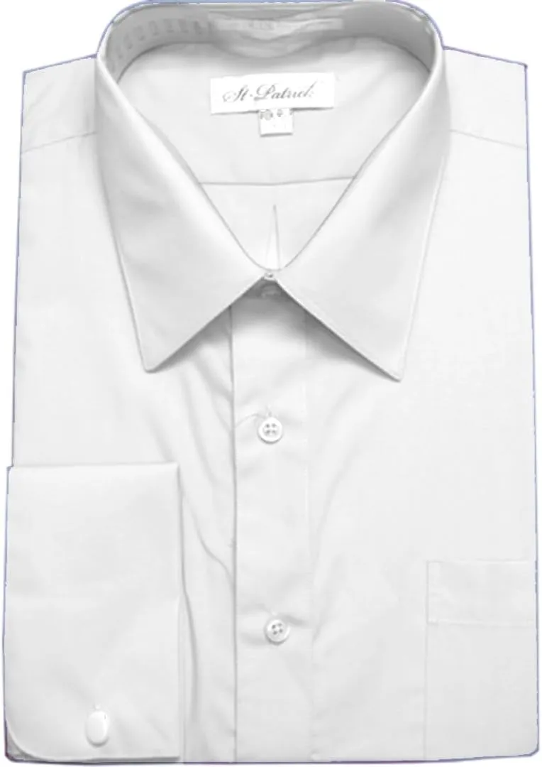 Regular and Big and Tall French Cuff Dress Shirts in 5 Colors to 24 Neck and 39 Sleeve
