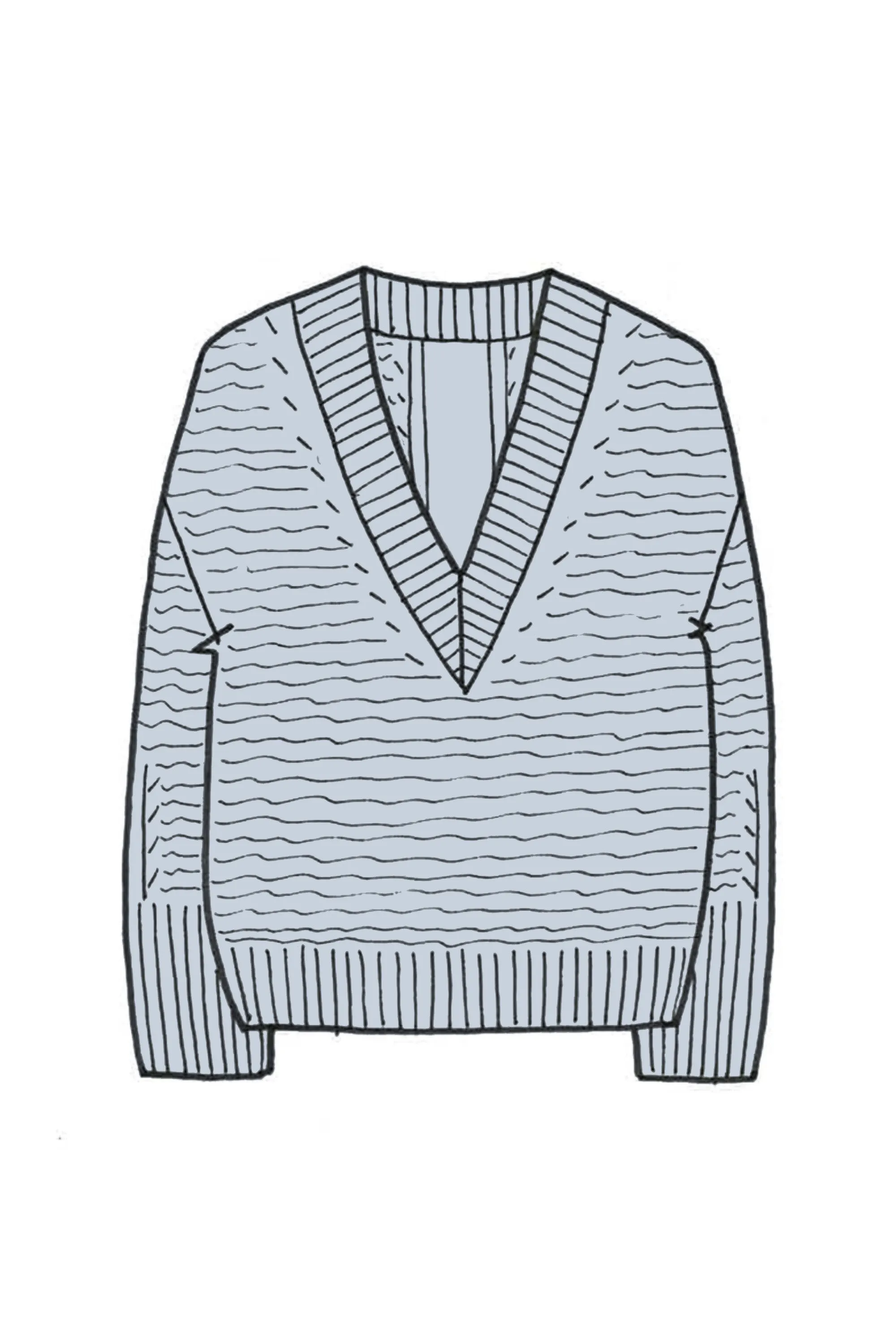 Relaxed V Neck Cashmere Sweater - Made to Order