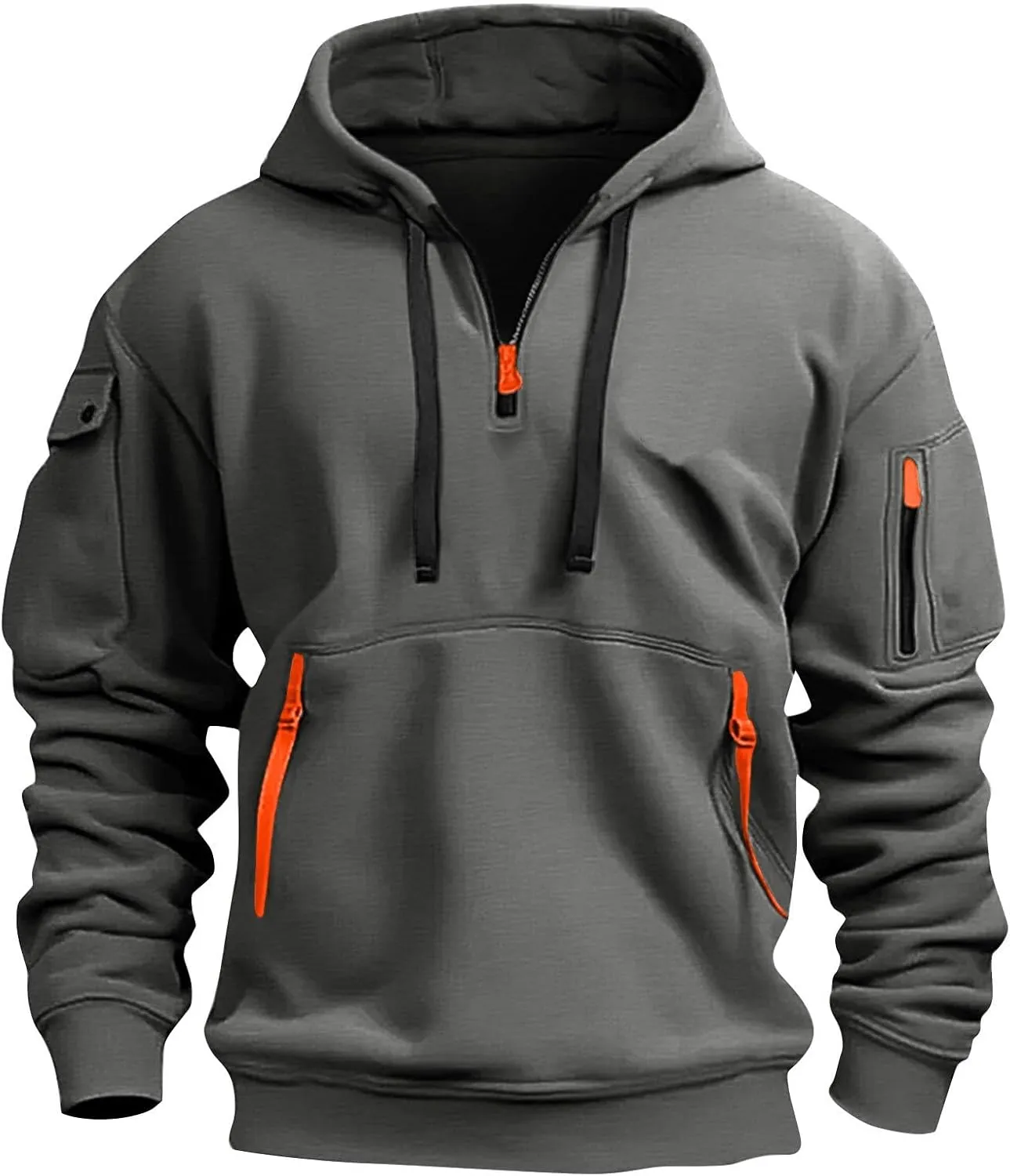 RTTUIOP Hoodies For Men Full Zip/Half Zip Hoodie Tactical Sweatshirt Vintage Long Sleeve Casual Fashion Hoodie