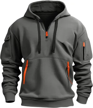 RTTUIOP Hoodies For Men Full Zip/Half Zip Hoodie Tactical Sweatshirt Vintage Long Sleeve Casual Fashion Hoodie