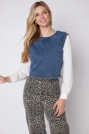 SALE - Sahar Denim Poplin Top