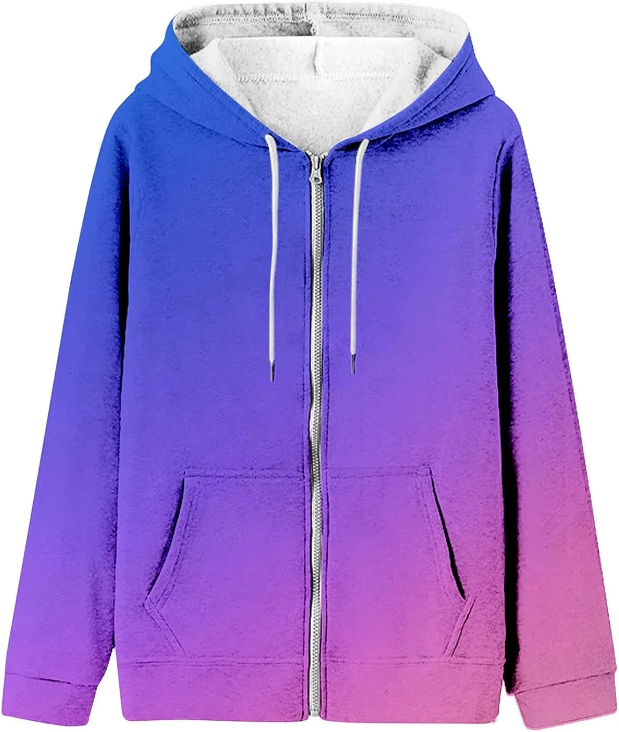 SAMST Women's Oversized Zip Up Hoodies Sweatshirts Y2K Clothes Teen Girl Fall Casual Drawstring Jackets with Pockets