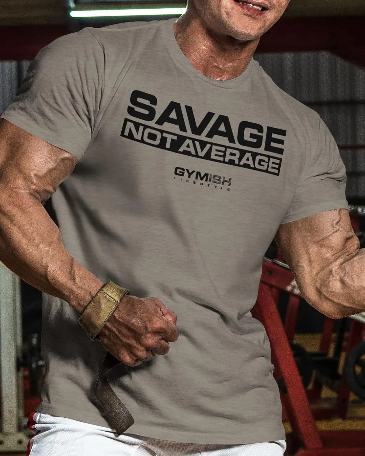 Savage Not Average Gym Workout Motivational Weightlifting Mens T-Shirt