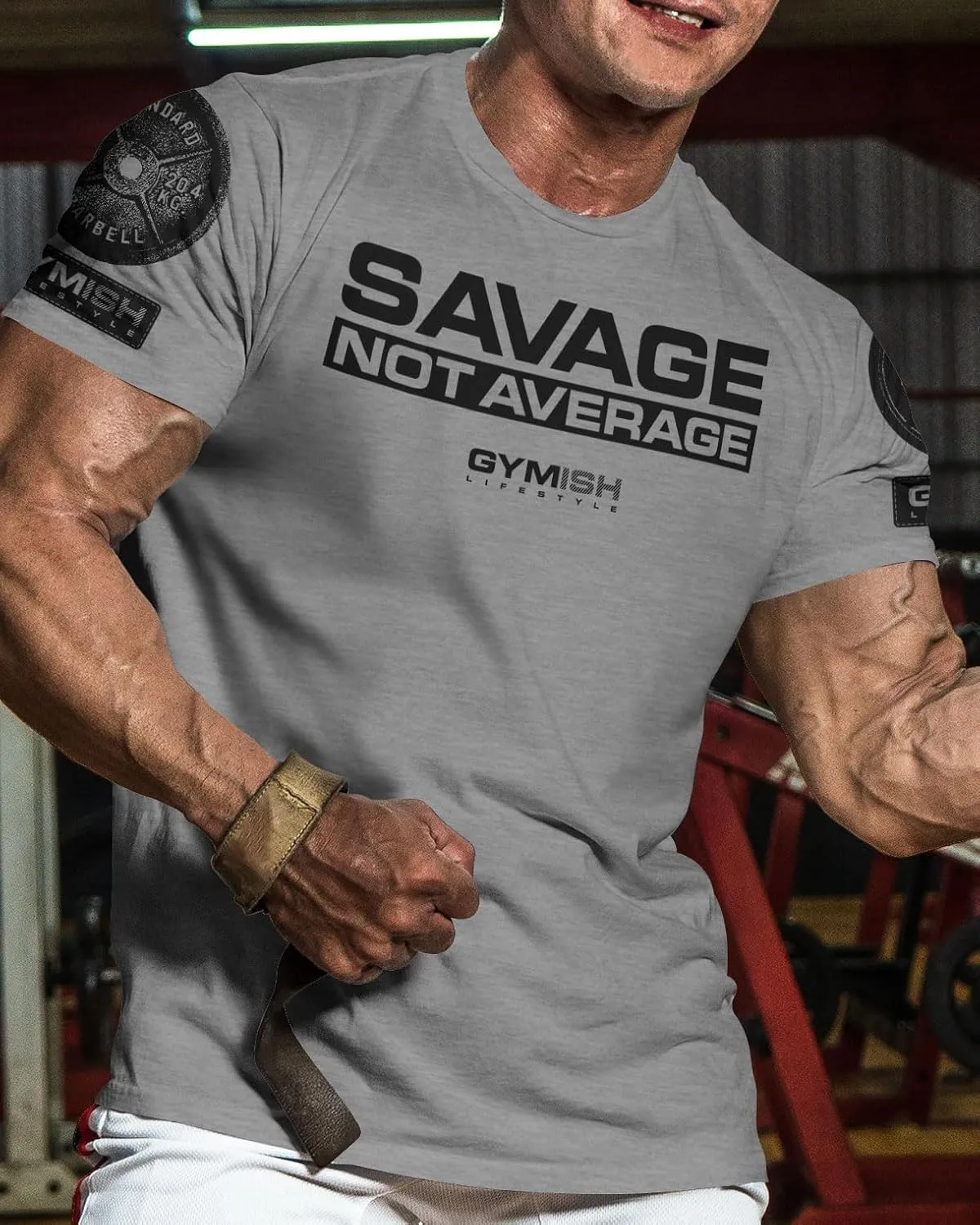 Savage Not Average Gym Workout Motivational Weightlifting Mens T-Shirt