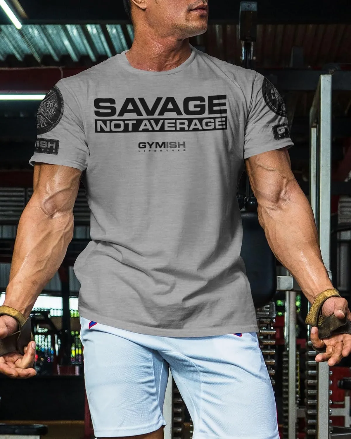 Savage Not Average Gym Workout Motivational Weightlifting Mens T-Shirt