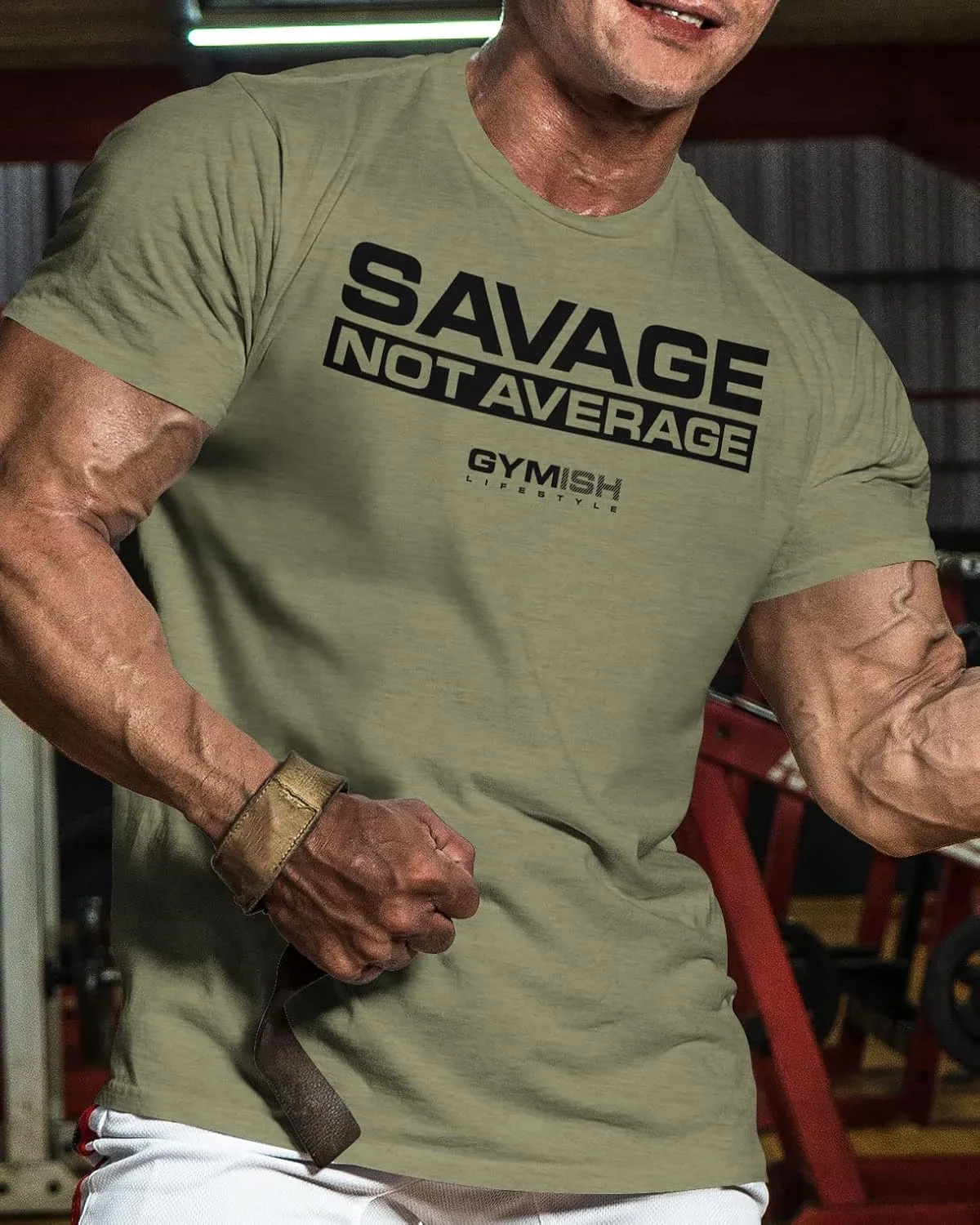 Savage Not Average Gym Workout Motivational Weightlifting Mens T-Shirt