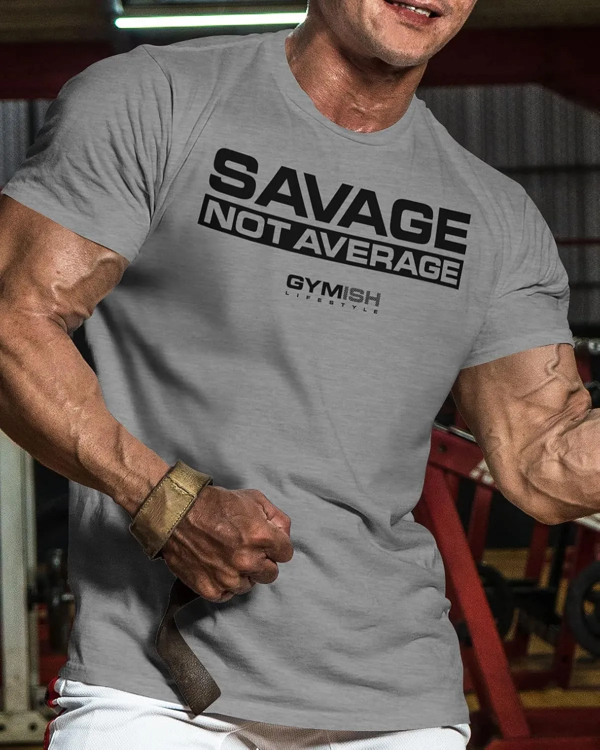 Savage Not Average Gym Workout Motivational Weightlifting Mens T-Shirt