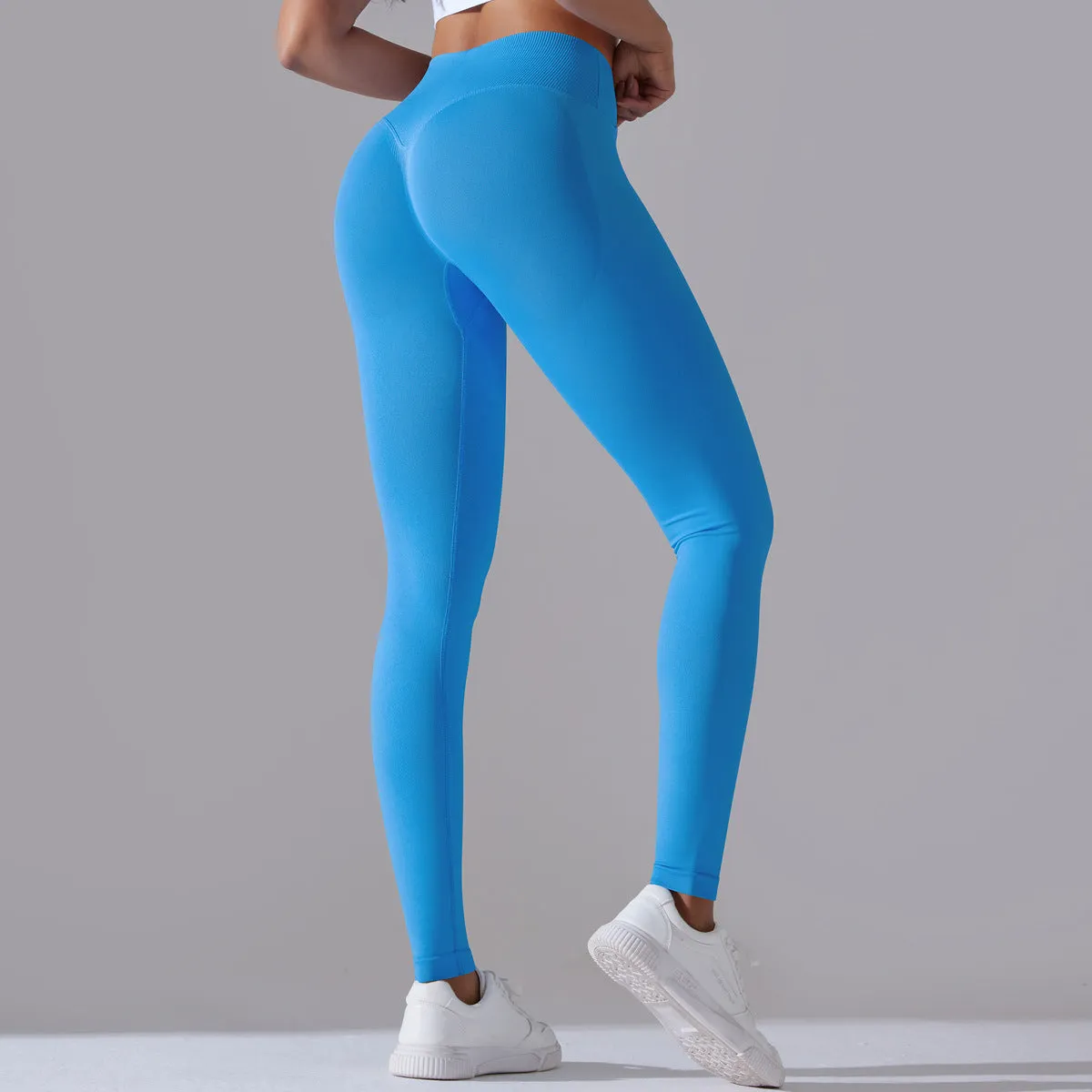 Seamless cross waist leggings