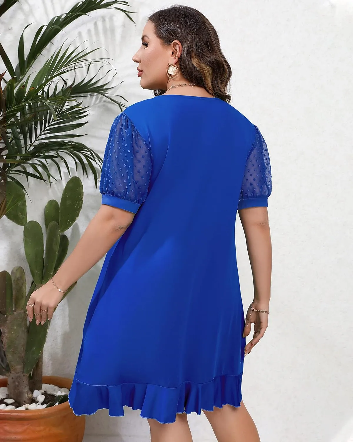 ShopWonder Womens Plus Size Summer Casual Tshirt Dresses Sleeveless Tie Dye Swing Sun Dress Beach Swimsuit Cover Ups
