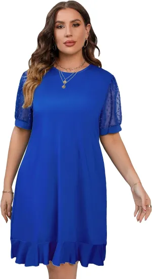 ShopWonder Womens Plus Size Summer Casual Tshirt Dresses Sleeveless Tie Dye Swing Sun Dress Beach Swimsuit Cover Ups