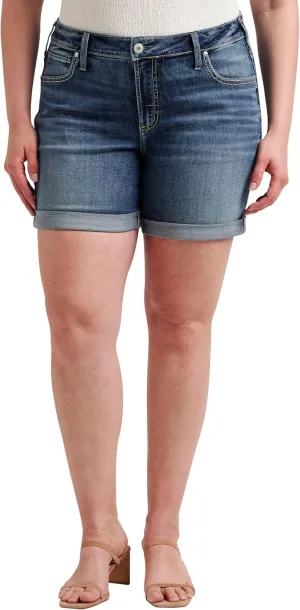 Silver Jeans Co. Women's Plus Size Boyfriend Mid Rise Short
