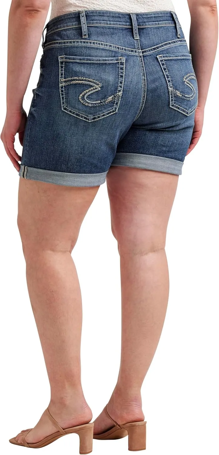 Silver Jeans Co. Women's Plus Size Boyfriend Mid Rise Short