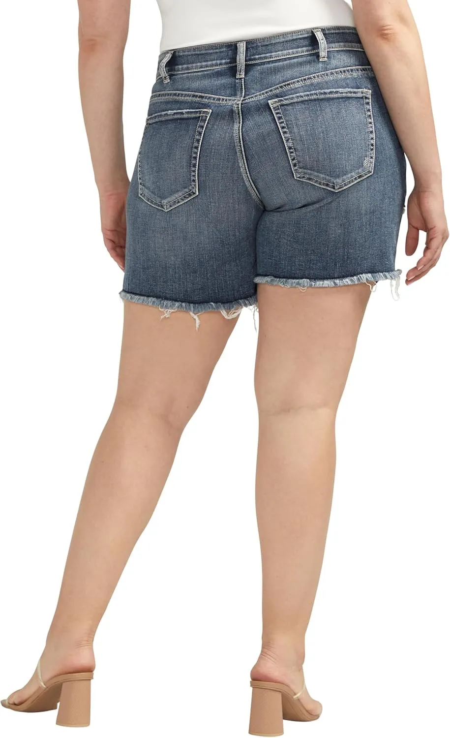 Silver Jeans Co. Women's Plus Size Boyfriend Mid Rise Short